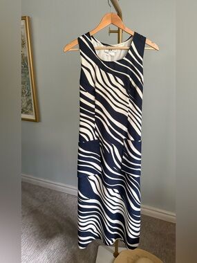 Vintage 90s Linen Look 2 Piece Set Coastal Grandma Dress Jacket M/L